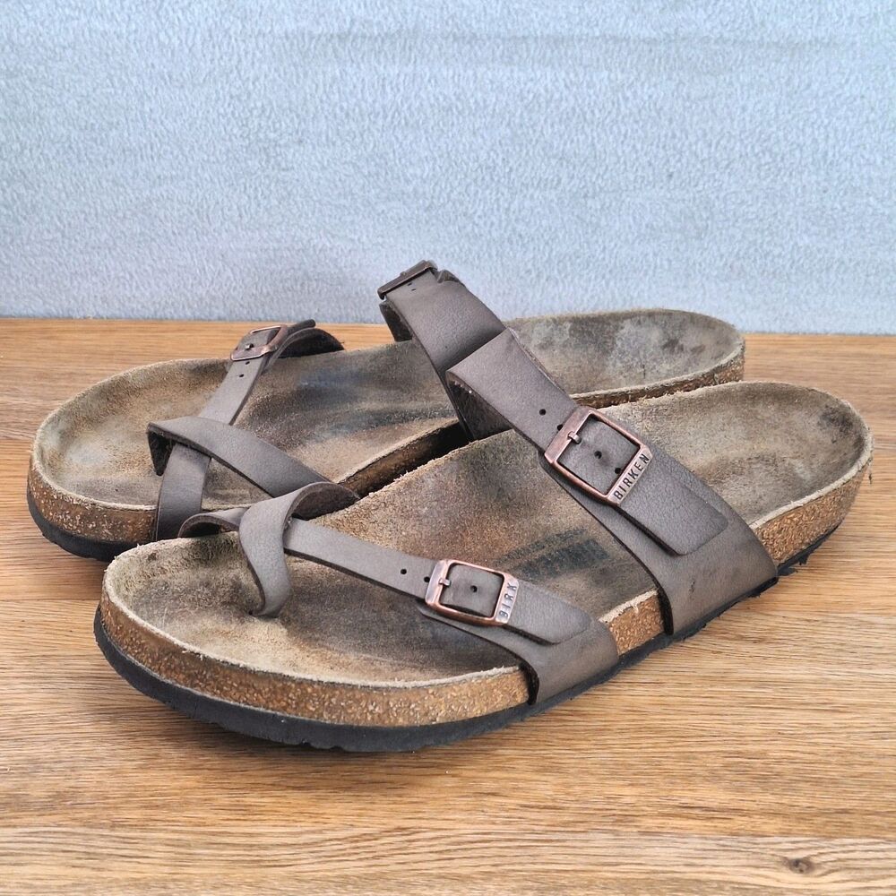 Birkenstock Mayari Women's 11 Men's 9 EU 42 Sandals Mocha Synthetic Leather Tan